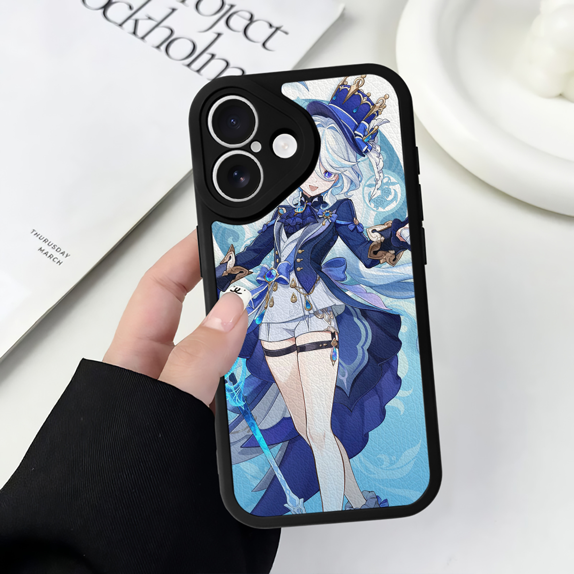 げんし神 genshin 【iPhone 16シリーズ対応】シリコンスマホケース（レザー調） 材質：シリコン